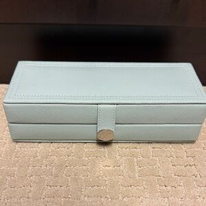Pottery Barn Light Blue Leather Jewelry Box